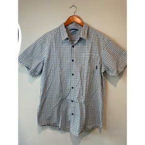 Columbia Blue and Yellow Plaid Button Down Casual Shirt